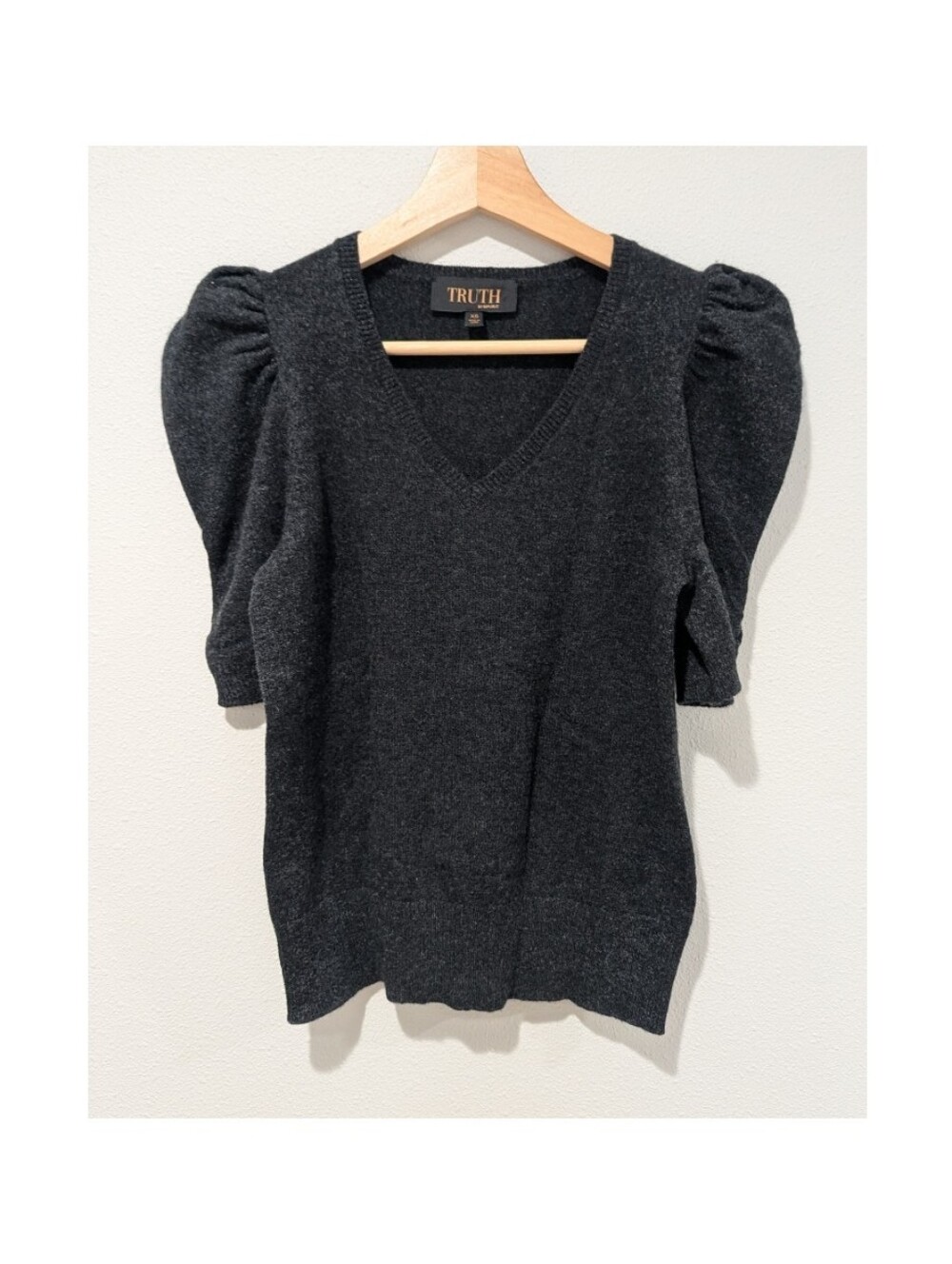 Truth By Republic Cashmere Short Sleeve Sweater, Size XS